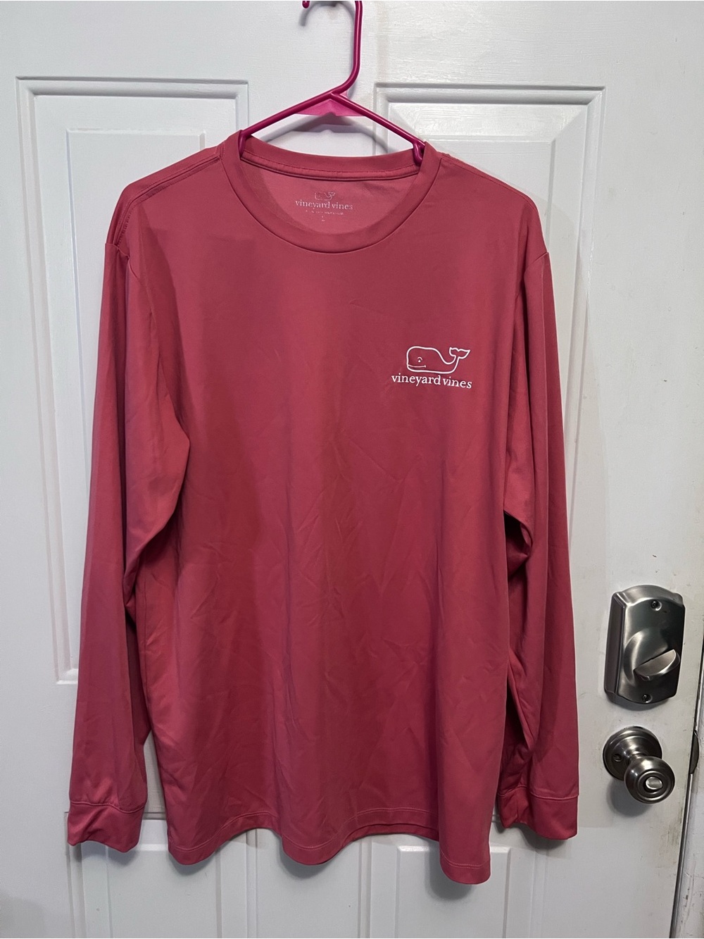 Vineyard Vines Men’s Large dusty rose Long Sleeve Performance Whale Shirt